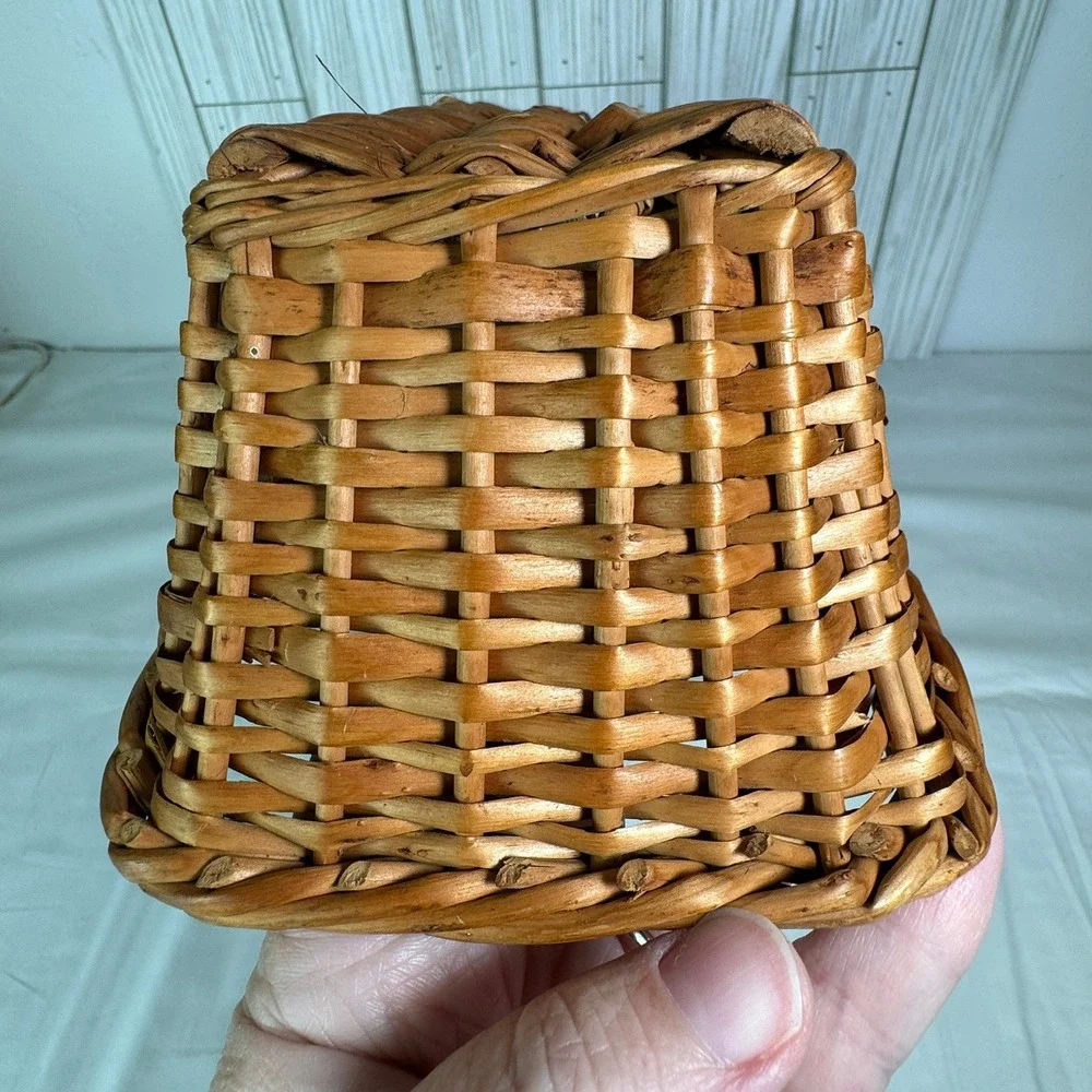 Vintage Long Handled Wicker Bread Basket